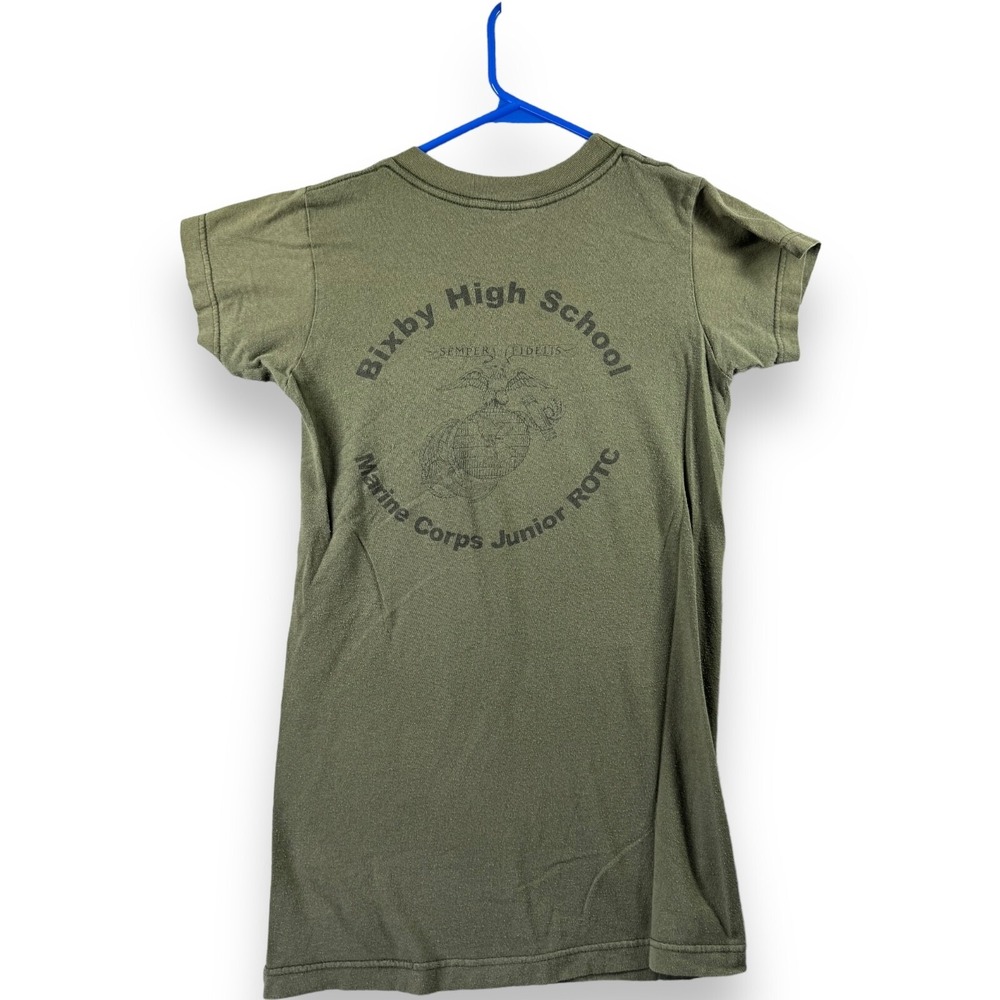 MCJROTC Marine Corps Junior ROTC Bixby HS Military Green T-Shirt XS Olive Drab